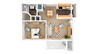 Sapphire 1 Bedroom 1 Bathroom, 685 sq. ft., at Barton Farms in Greenwood, IN 46143